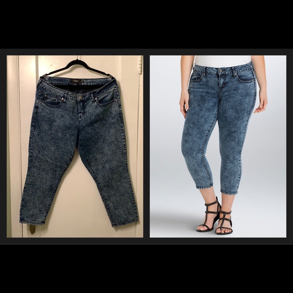 Torrid | Cropped Skinny Jeans - Acid Wash